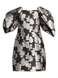 Luna Puff-Sleeve Bow Minidress