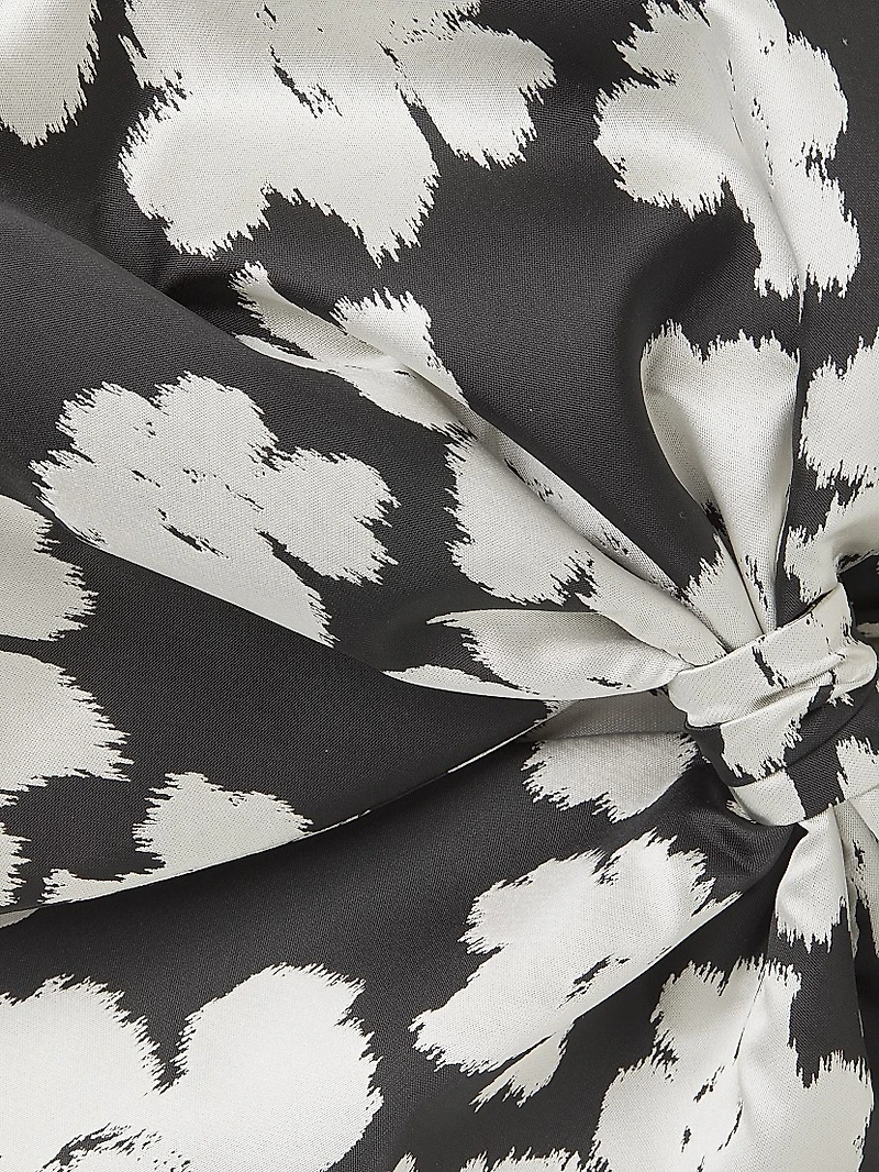 Luna Puff-Sleeve Bow Minidress