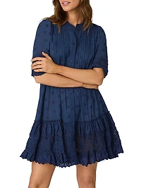 Milos Pin-Tucked Cotton Cover-Up Minidress