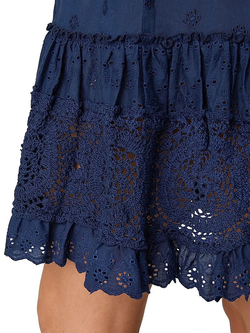 Milos Pin-Tucked Cotton Cover-Up Minidress