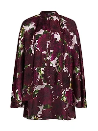 Dahlia Silk Twill Cape Blouse