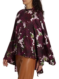 Dahlia Silk Twill Cape Blouse