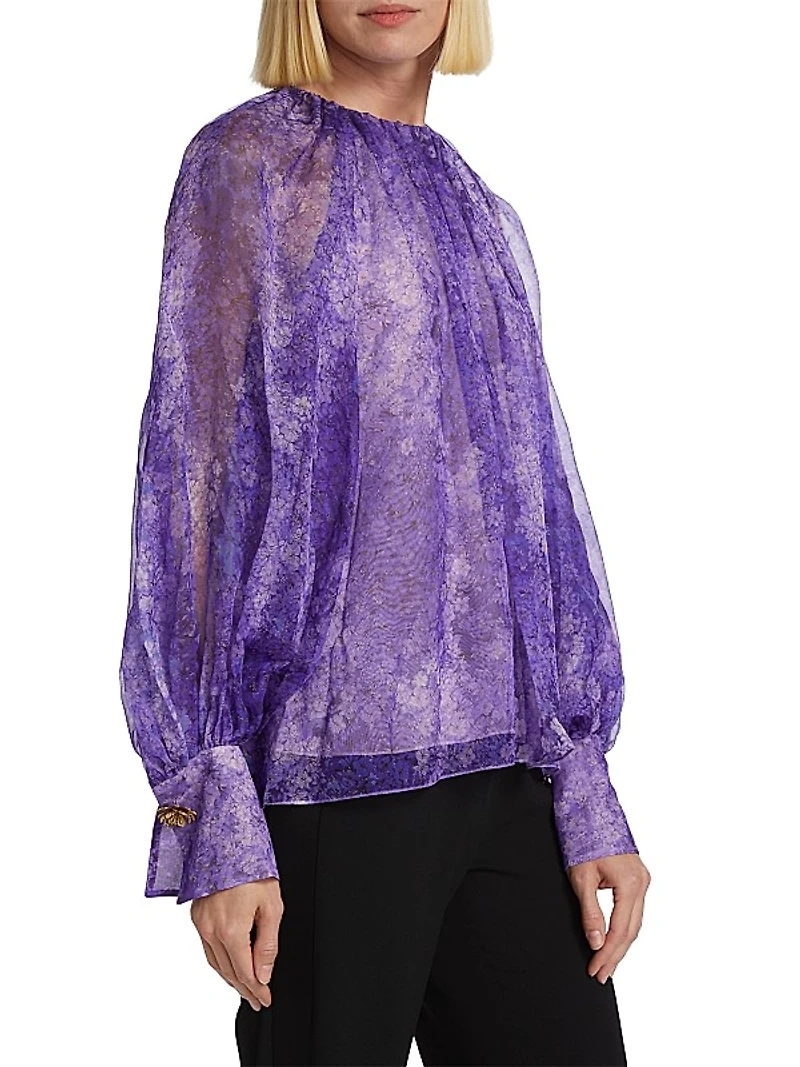 Floral Silk Chiffon Blouse