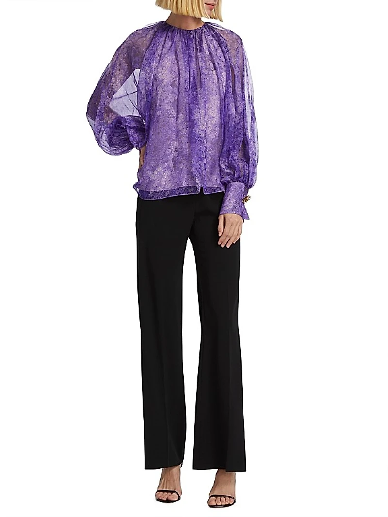 Floral Silk Chiffon Blouse