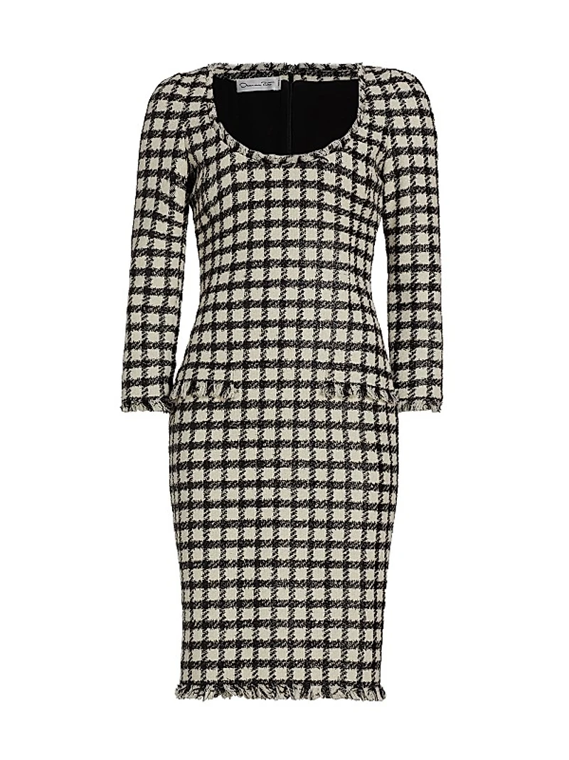 Metallic Check Tweed Dress