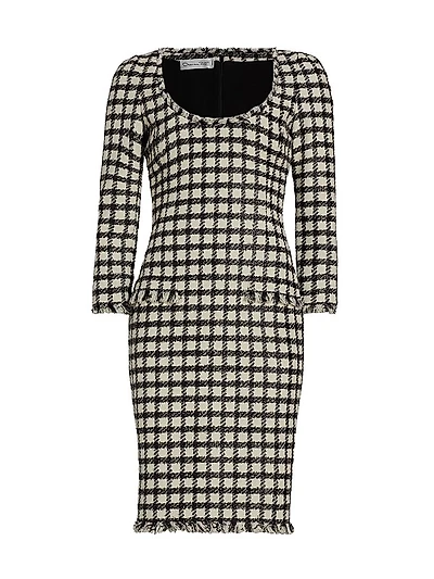 Metallic Check Tweed Dress