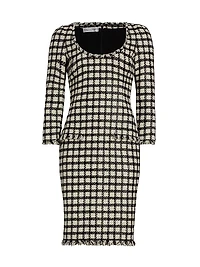 Metallic Check Tweed Dress
