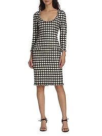 Metallic Check Tweed Dress