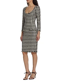 Metallic Check Tweed Dress