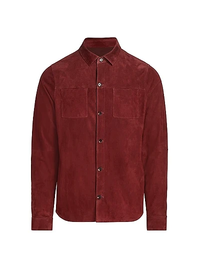 Slim-Fit Suede Shirt Jacket