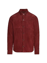 Slim-Fit Suede Shirt Jacket
