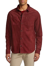 Slim-Fit Suede Shirt Jacket