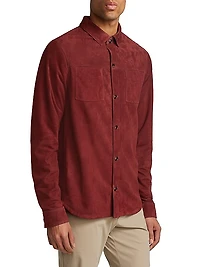 Slim-Fit Suede Shirt Jacket