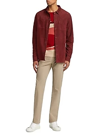 Slim-Fit Suede Shirt Jacket