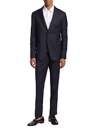 COLLECTION Plaid Single-Breasted Slim-Fit Suit