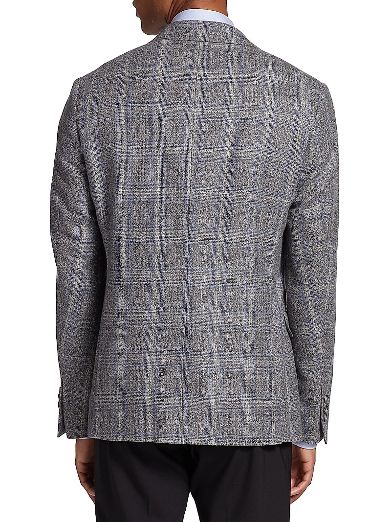 COLLECTION Plaid Wool-Blend Slim-Fit Blazer