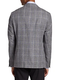 COLLECTION Plaid Wool-Blend Slim-Fit Blazer