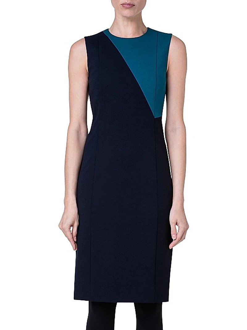 Sleeveless Colorblocked Shift Dress