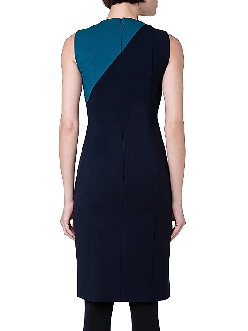 Sleeveless Colorblocked Shift Dress
