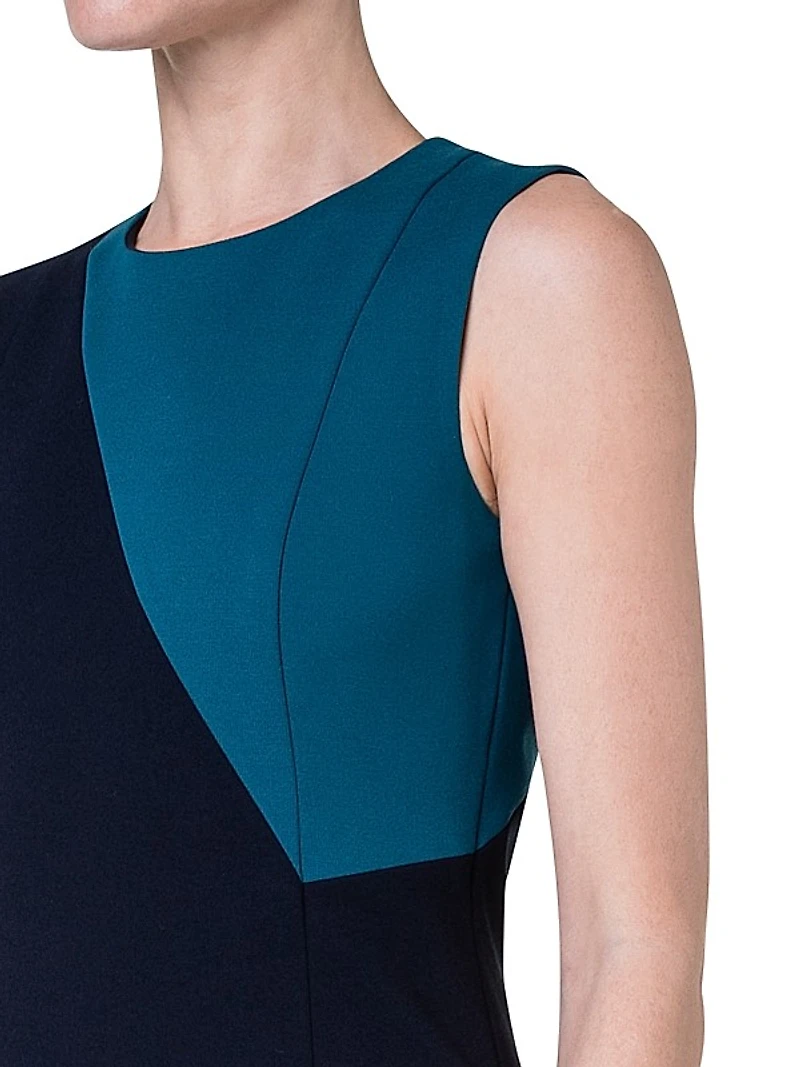 Sleeveless Colorblocked Shift Dress