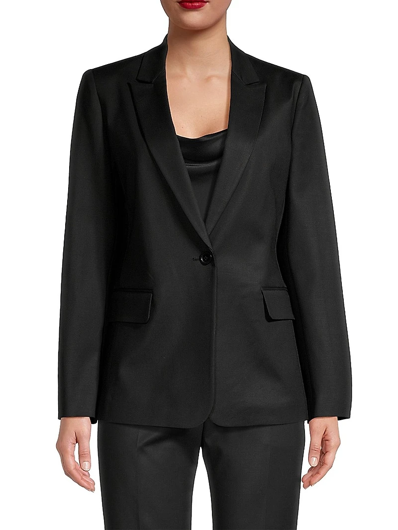Classic Cotton-Blend Tailored Blazer