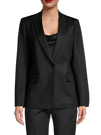 Classic Cotton-Blend Tailored Blazer