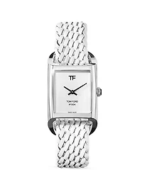 004 Stainless Steel & Leather Strap Watch