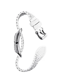 004 Stainless Steel & Leather Strap Watch