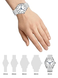 002 Stainless Steel & Leather Strap Watch