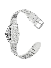 002 Stainless Steel & Leather Strap Watch