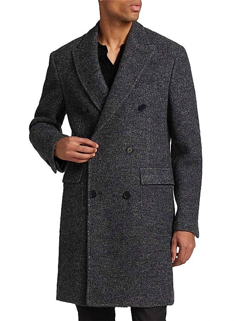 COLLECTION Double-Breasted Bouclé Topcoat