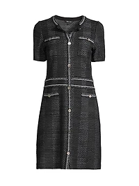 Plaid Tweed Modern-Fit Sheath Dress