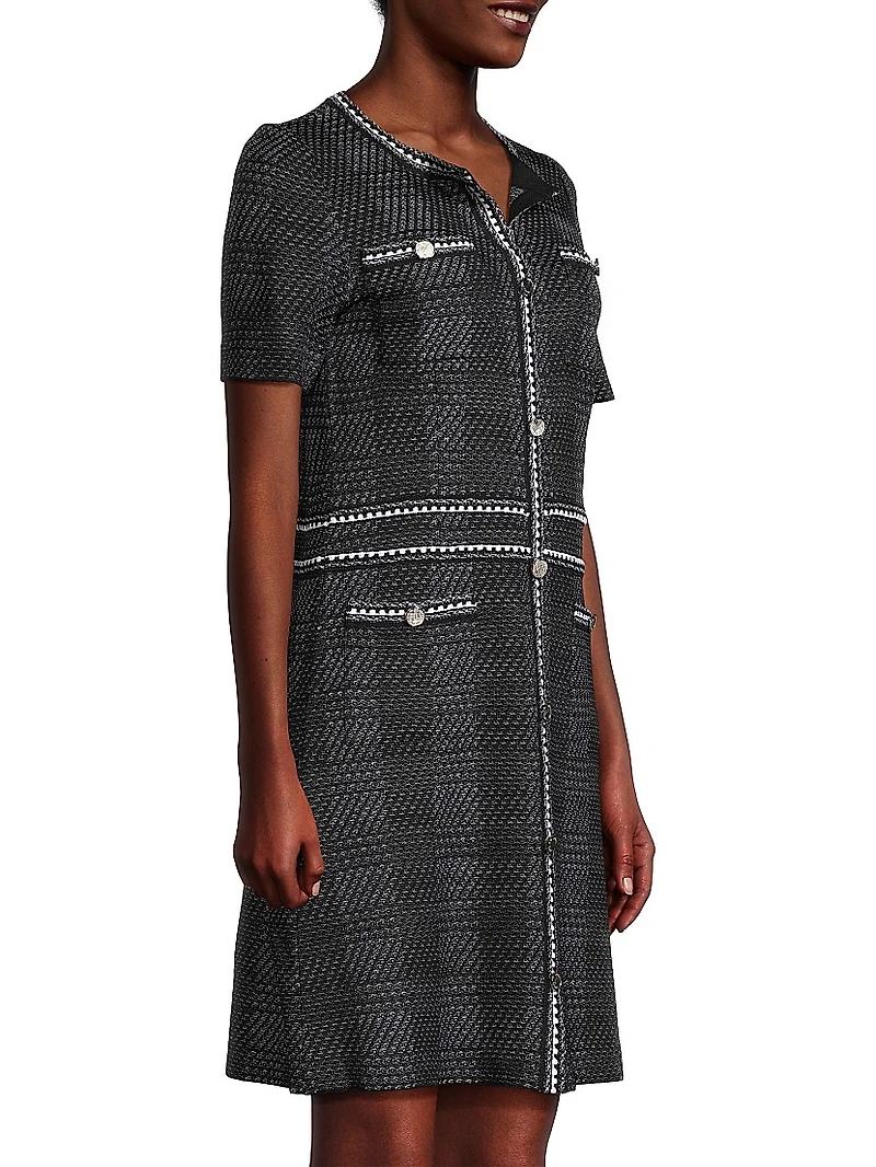 Plaid Tweed Modern-Fit Sheath Dress