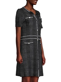 Plaid Tweed Modern-Fit Sheath Dress