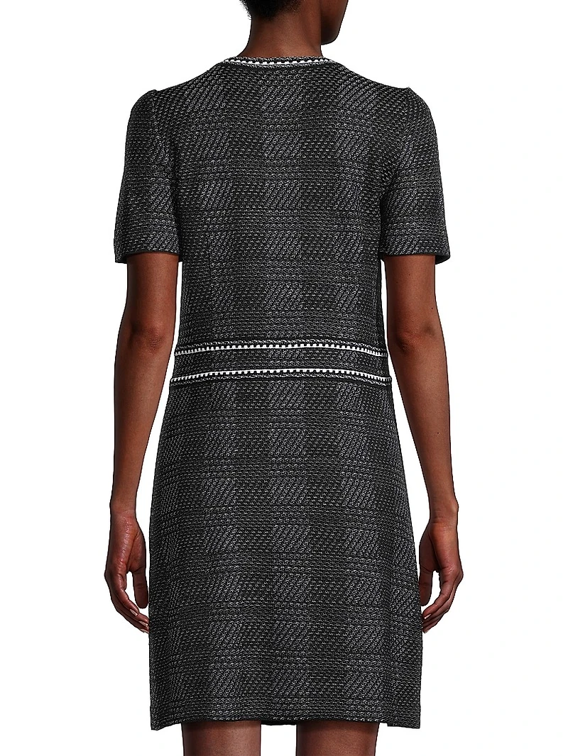 Plaid Tweed Modern-Fit Sheath Dress