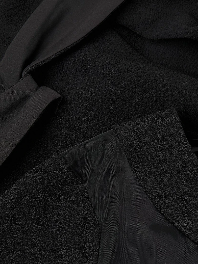 Flounce Crepe & Silk Sheath Dress
