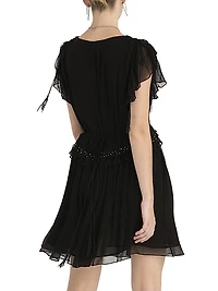 Camille V-Neck Chiffon Minidress