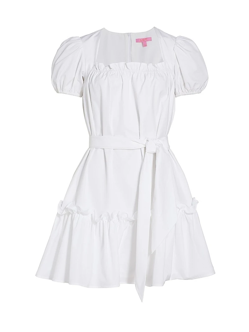Ruffled Puff-Sleeve Minidress