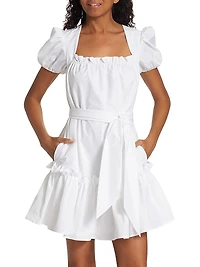 Ruffled Puff-Sleeve Minidress