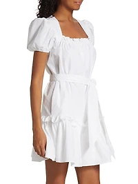 Ruffled Puff-Sleeve Minidress