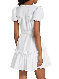 Ruffled Puff-Sleeve Minidress