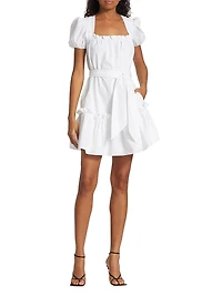 Ruffled Puff-Sleeve Minidress