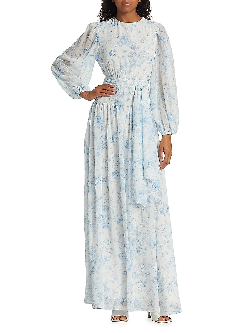 Goddess Floral-Printed Gown