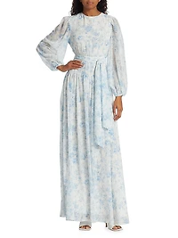 Goddess Floral-Printed Gown