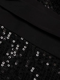 Sequined Cut-Out Slip Midi Dress