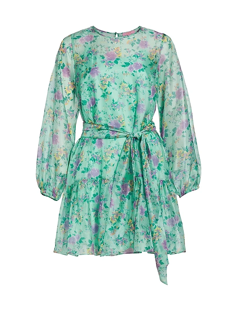 Floral-Printed Blouson Minidress