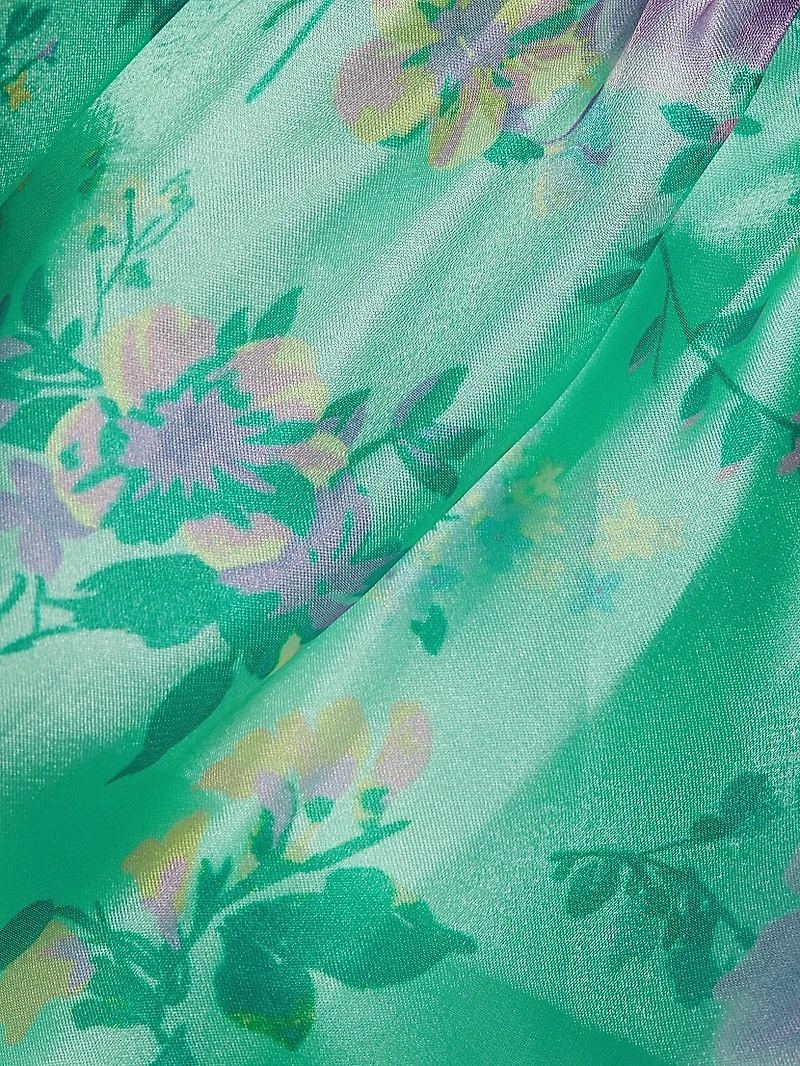 Floral-Printed Blouson Minidress