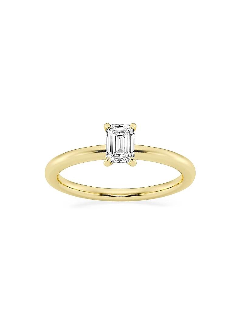 14K Yellow Gold & Emerald-Cut Lab-Grown Diamond Solitaire Ring/0.50-5.00 TCW