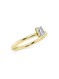 14K Yellow Gold & Emerald-Cut Lab-Grown Diamond Solitaire Ring/0.50-5.00 TCW