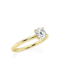 14K Yellow Gold & Round Lab-Grown Diamond Solitaire Ring/1.00-5.00 TCW